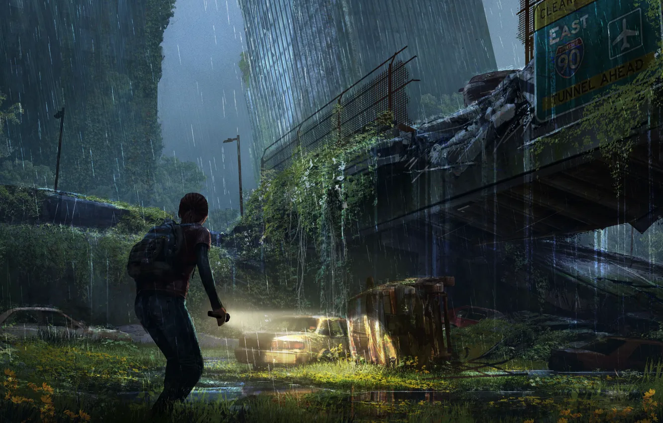 Photo wallpaper girl, night, the city, Apocalypse, The Last of Us, Some of us