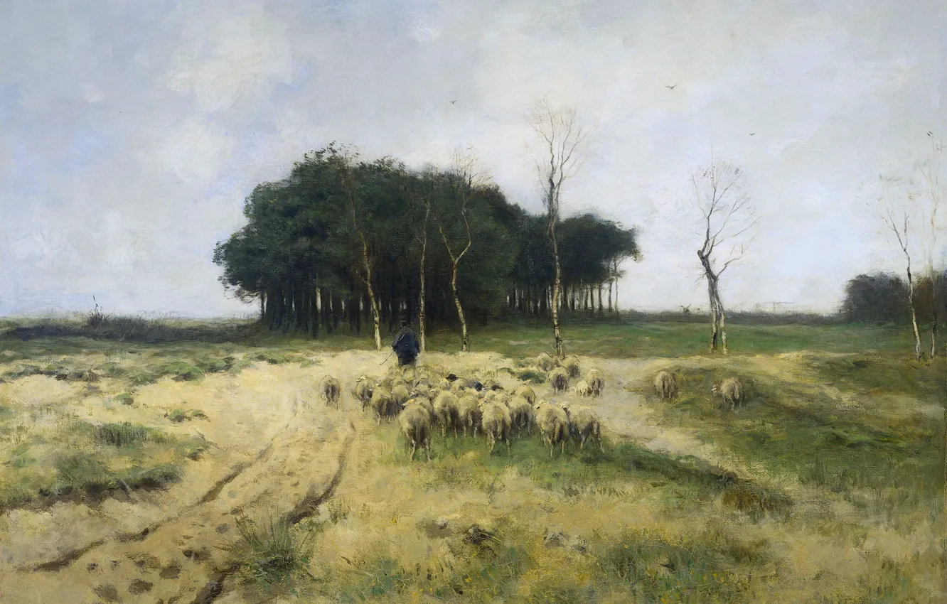 Photo wallpaper oil, picture, canvas, Anton Mauve, Moorland Larena