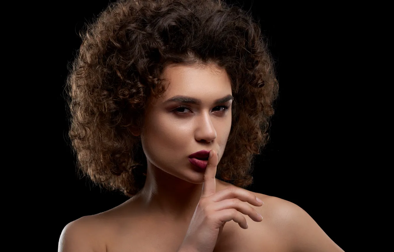 Photo wallpaper girl, makeup, curls, model, Serhii Bobyk