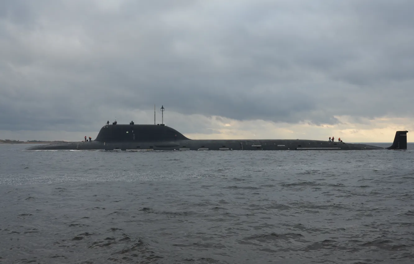 Photo wallpaper sea, submarine, "Ash", project 885