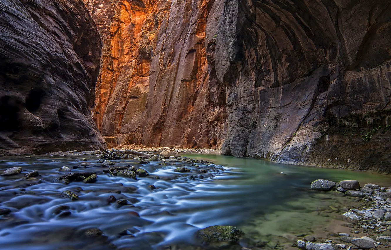 Photo wallpaper nature, river, canyon, cave
