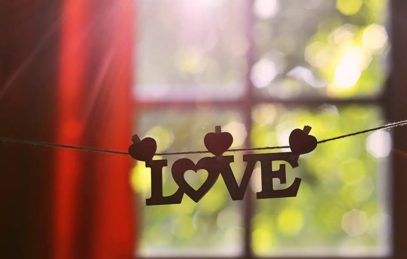 Photo wallpaper love, window, love, the word