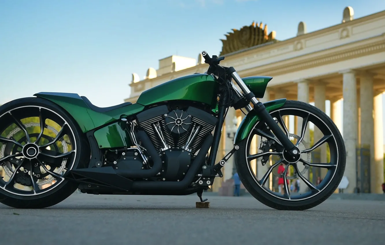 Photo wallpaper Green, Custom, Motorbike, Vinci