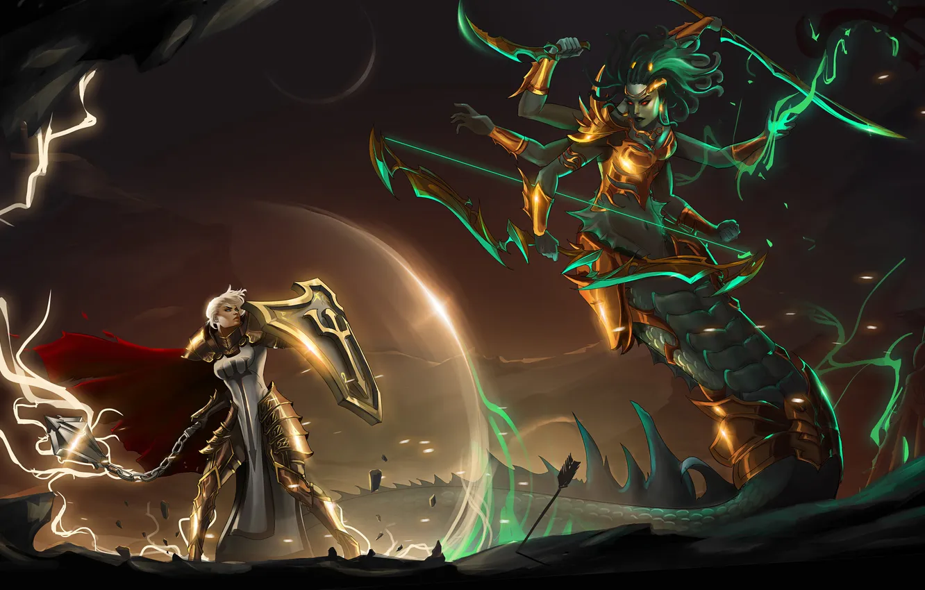Photo wallpaper diablo, warcraft, hots, Crusader, Heroes of the Storm, Johanna, Crusader of Zakarum, Lady Vashj
