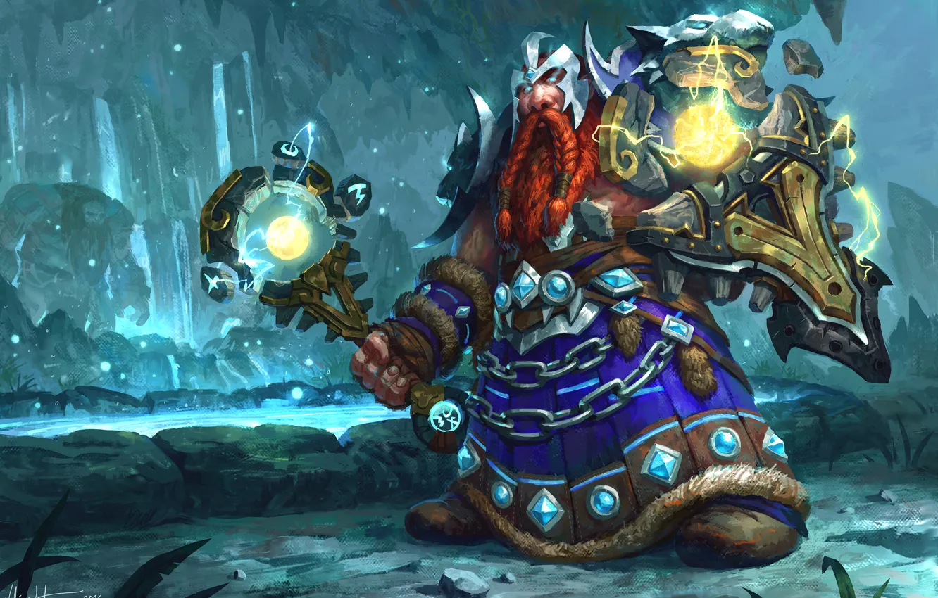 Photo wallpaper World of Warcraft, Blizzard, warcraft, wow, art, legion, dwarf, shaman