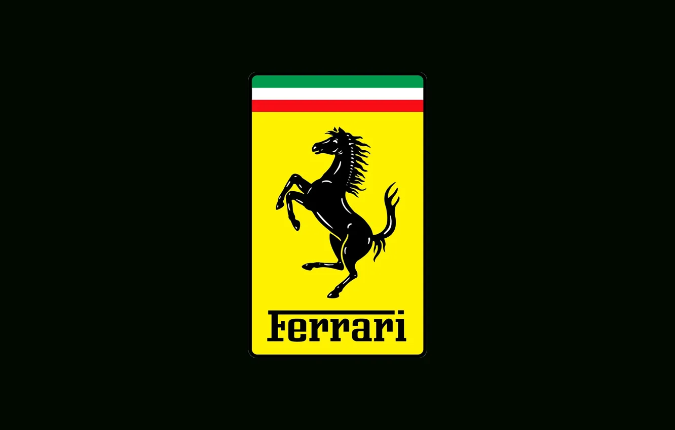 Photo wallpaper black, stallion, logo, logo, ferrari, Ferrari, black