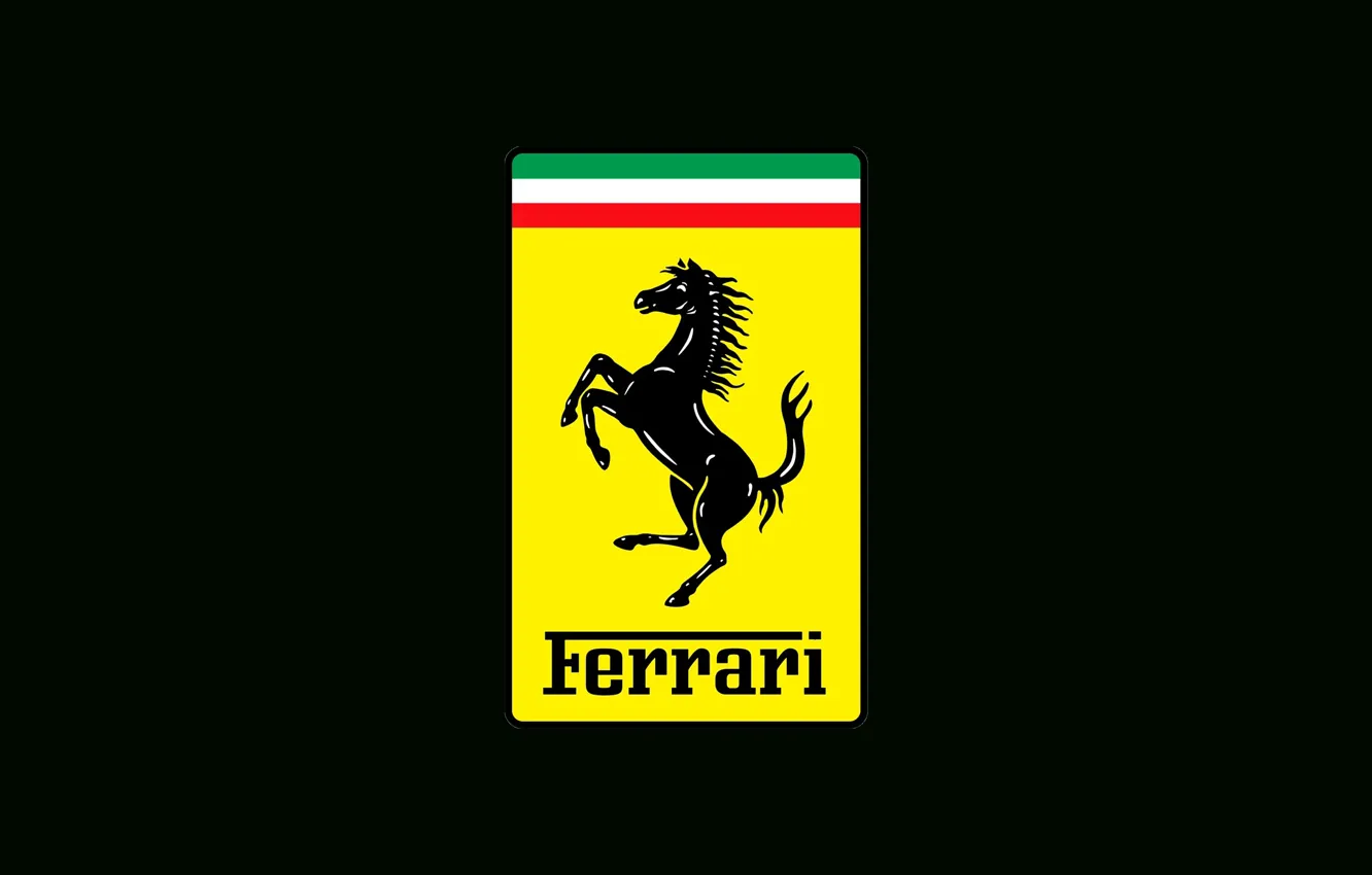 Photo wallpaper black, stallion, logo, Ferrari, logo, Ferrari, black