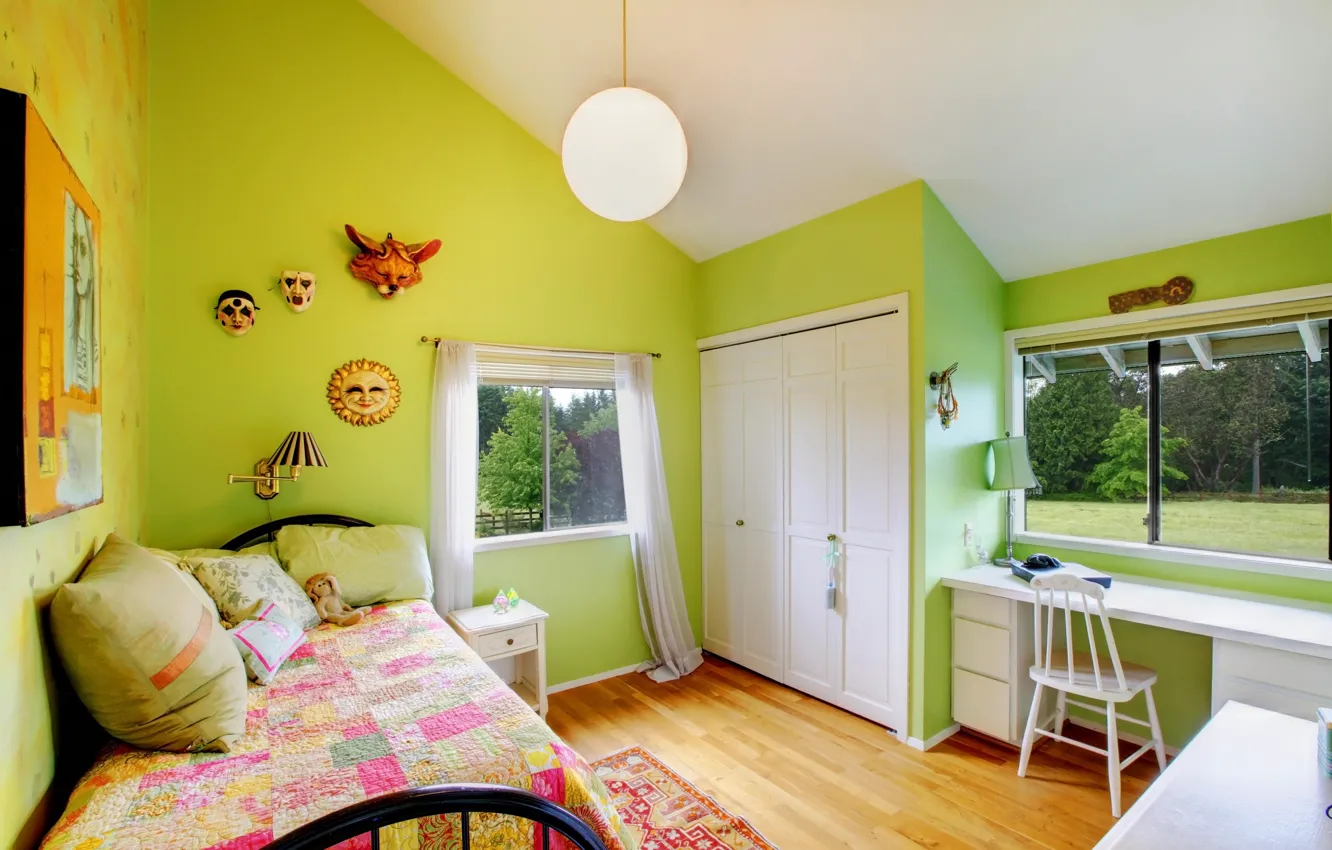 Photo wallpaper room, bed, window, Design, room, children's, Interior