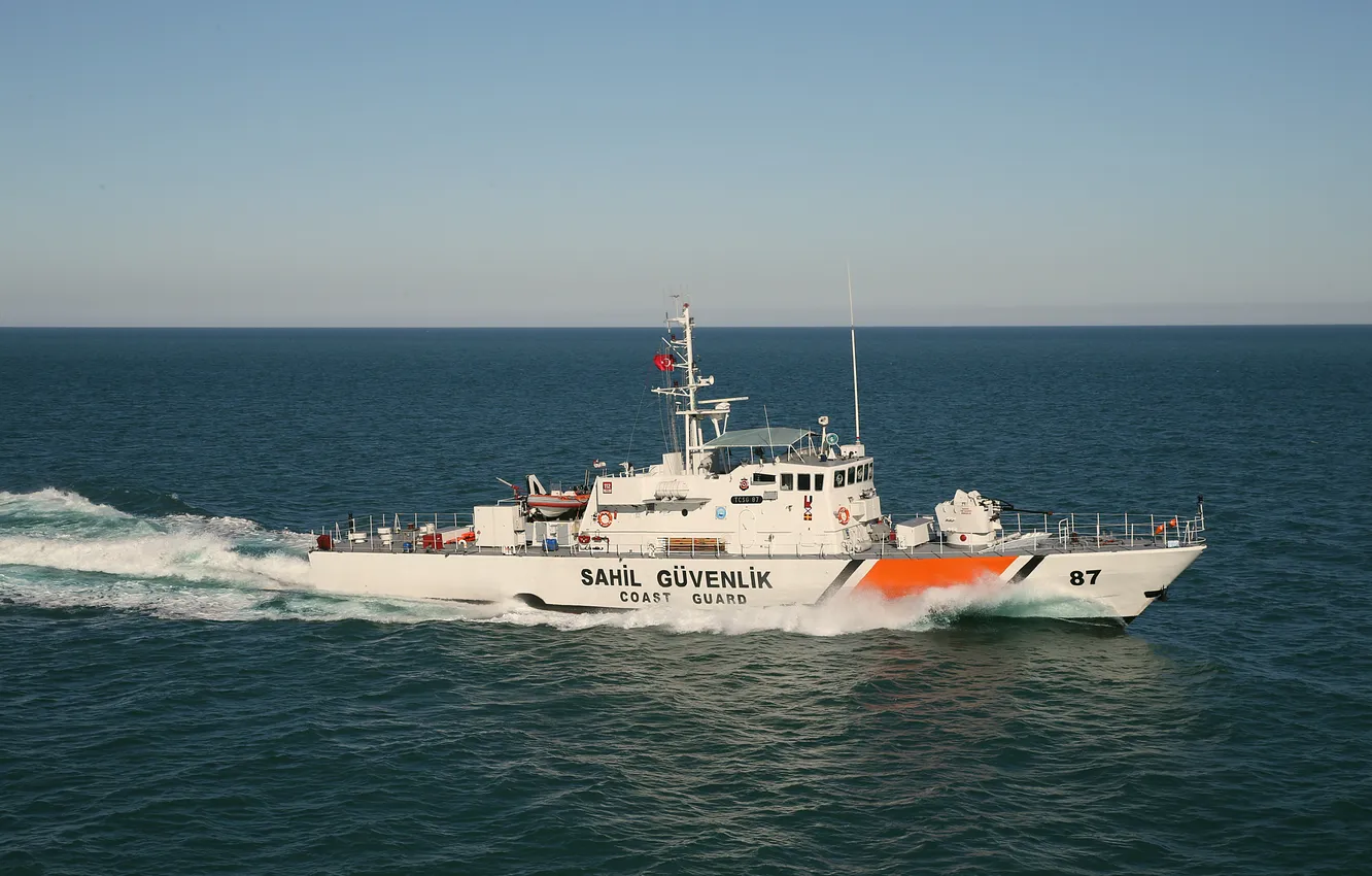 Photo wallpaper boat, Turkey, the coast guard, TCSG 87