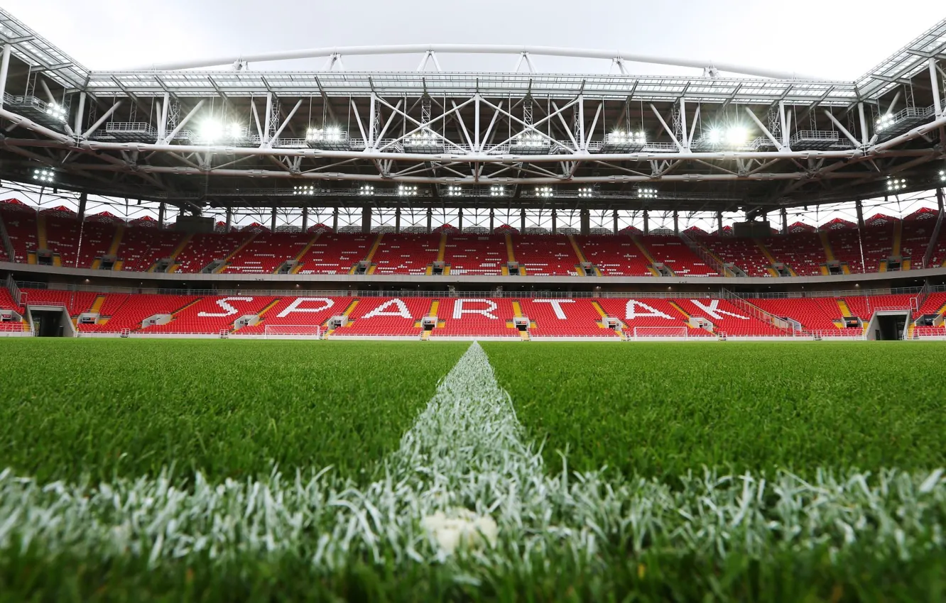 Photo wallpaper field, lawn, Football, Stadium, Spartacus, Spartak, Open Arena