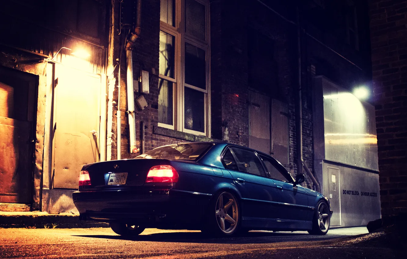 Photo wallpaper night, lights, tuning, BMW, BMW, e38, Bimmer, 750il
