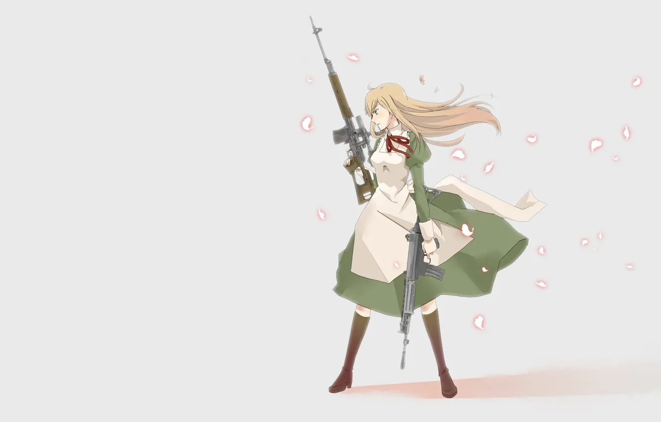 Photo wallpaper girl, weapons, machine, pioneer, rifle, SVD