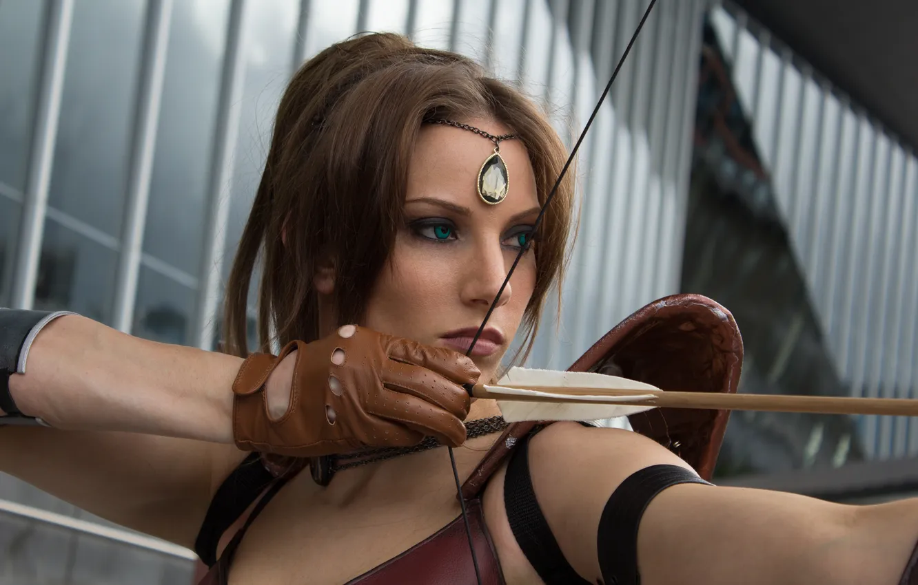 Photo wallpaper girl, bow, pendant, Rogue, cosplay, Diablo 1