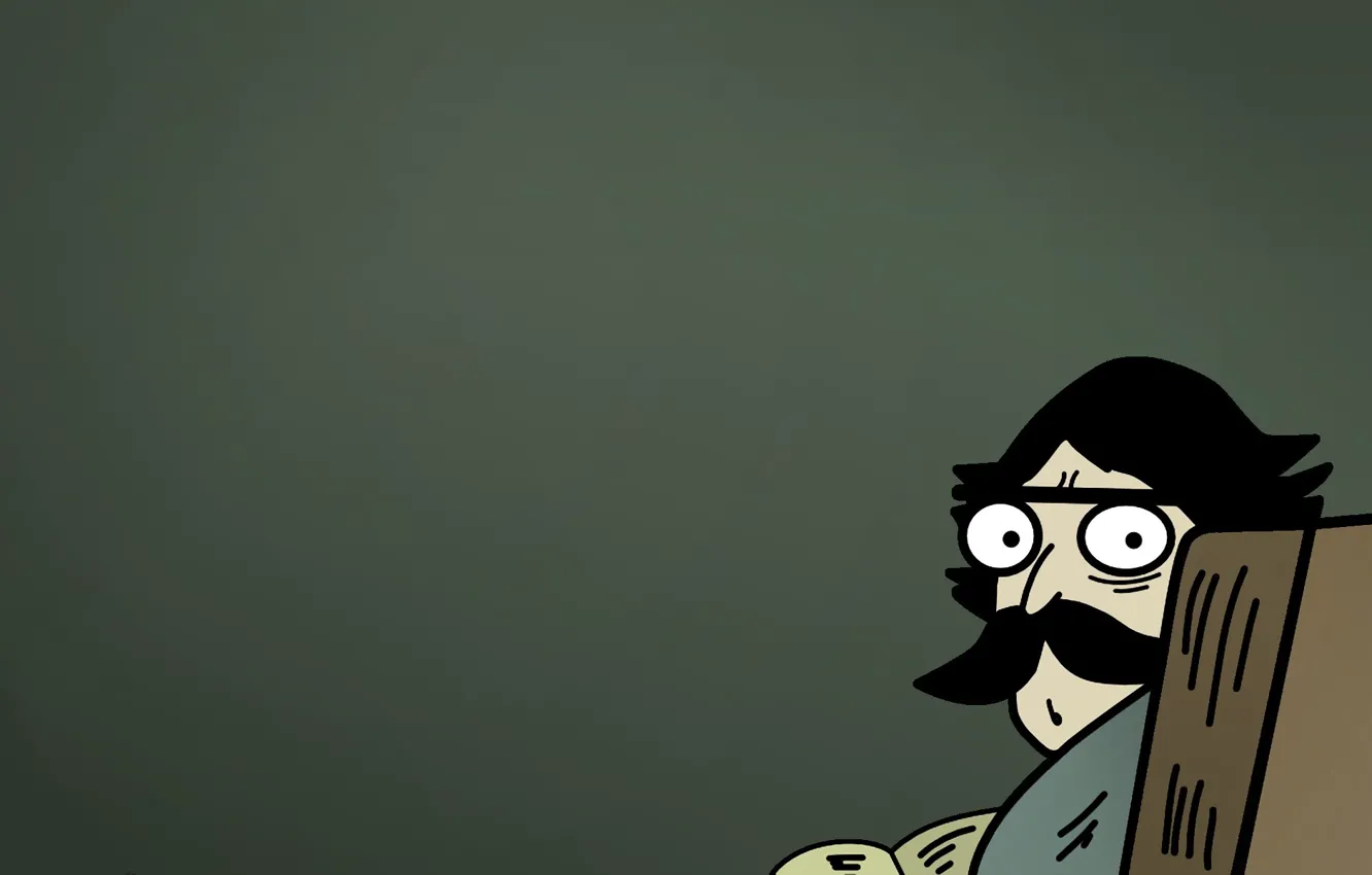 Photo wallpaper father, looks, severely, son