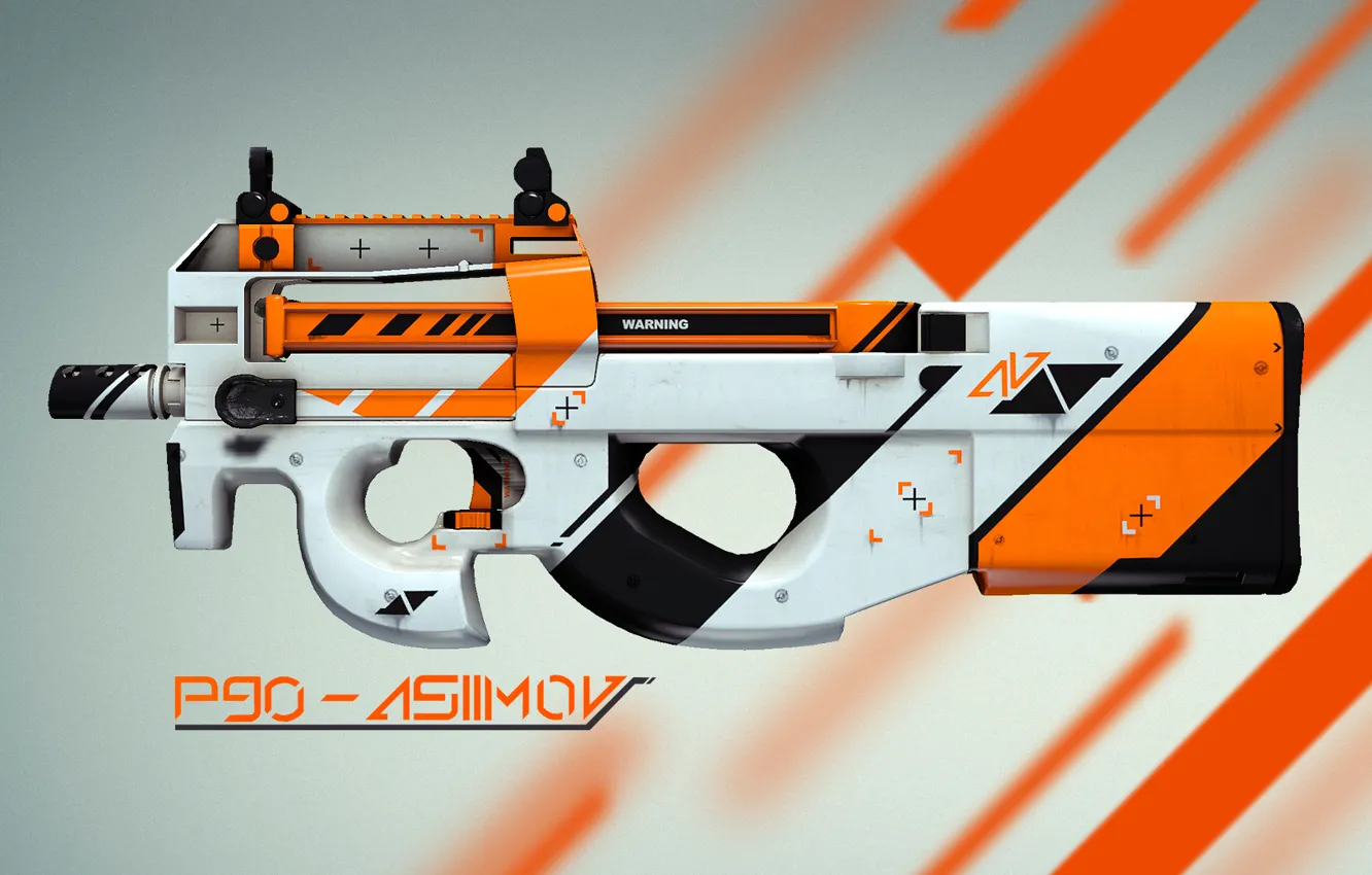 Photo wallpaper counter strike, global offensive, skin, cs:go, P90, asiimov