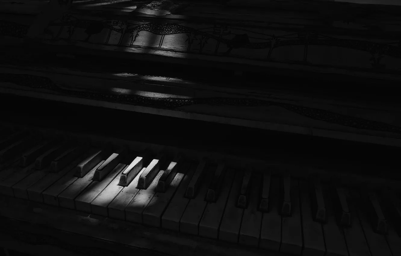 Photo wallpaper light, shadow, piano