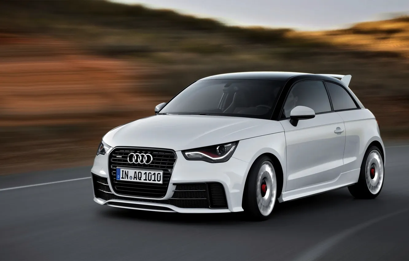 Photo wallpaper Audi, Auto, Audi, White, Lights, In Motion, Quatro