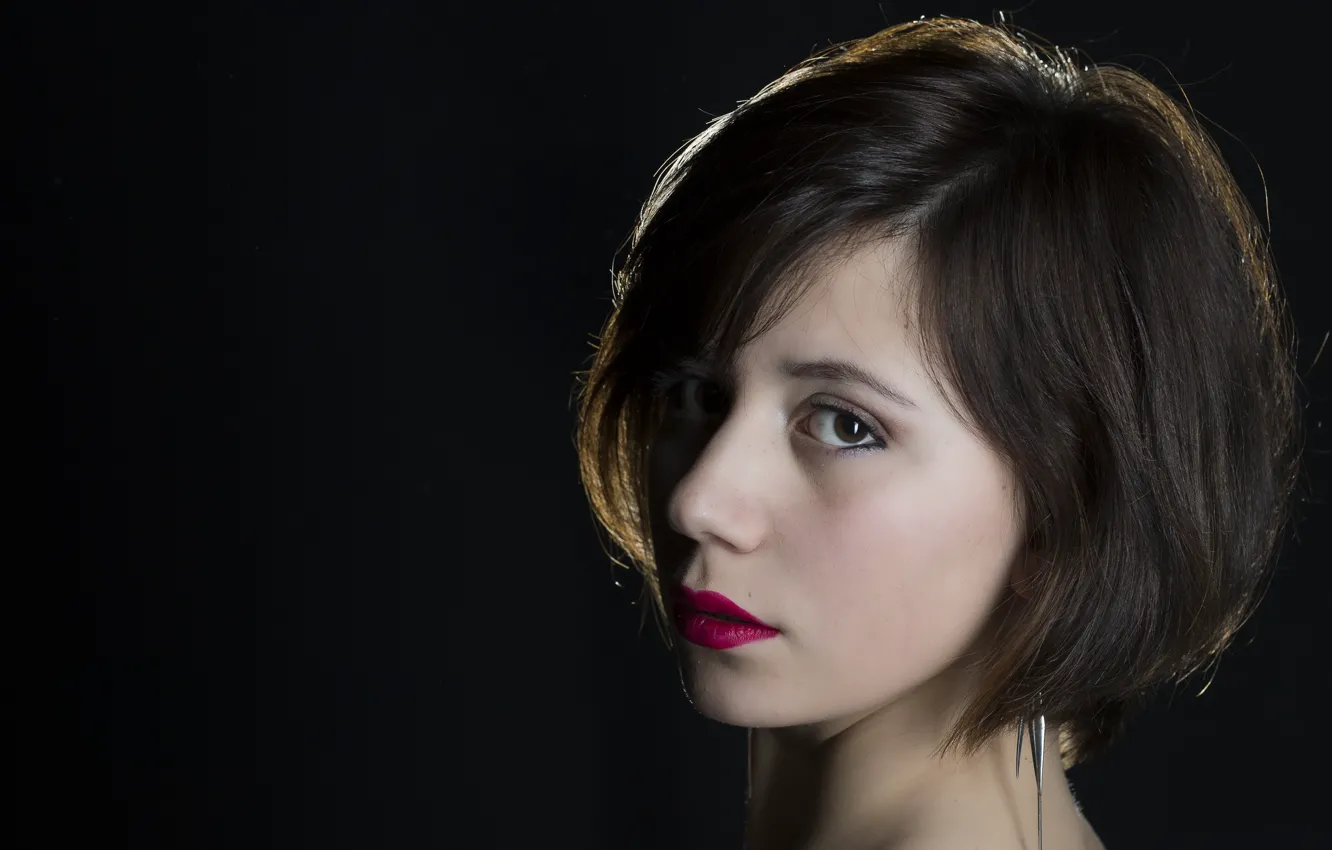 Photo wallpaper eyes, face, hair, lipstick, Clear