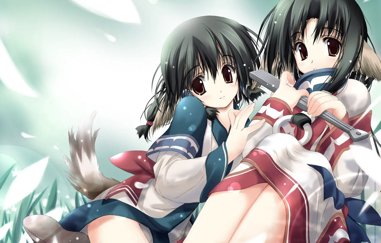 Photo wallpaper girls, neko, sister