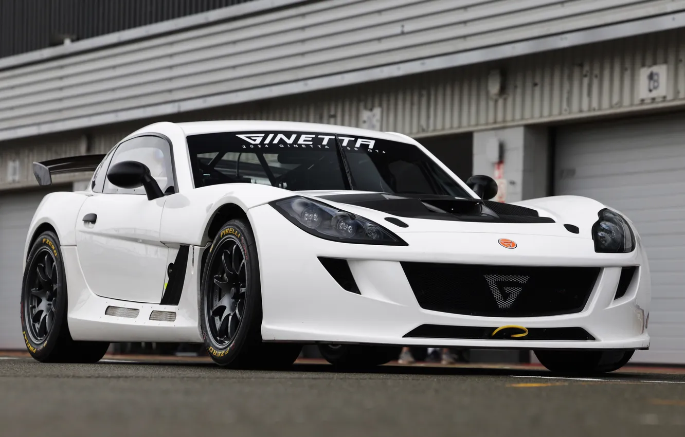 Photo wallpaper machine, white, car, Ginetta