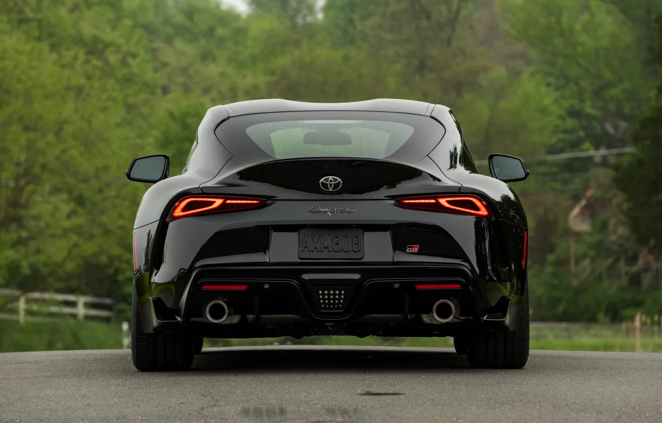 Photo wallpaper black, coupe, ass, Toyota, Supra, the fifth generation, mk5, double
