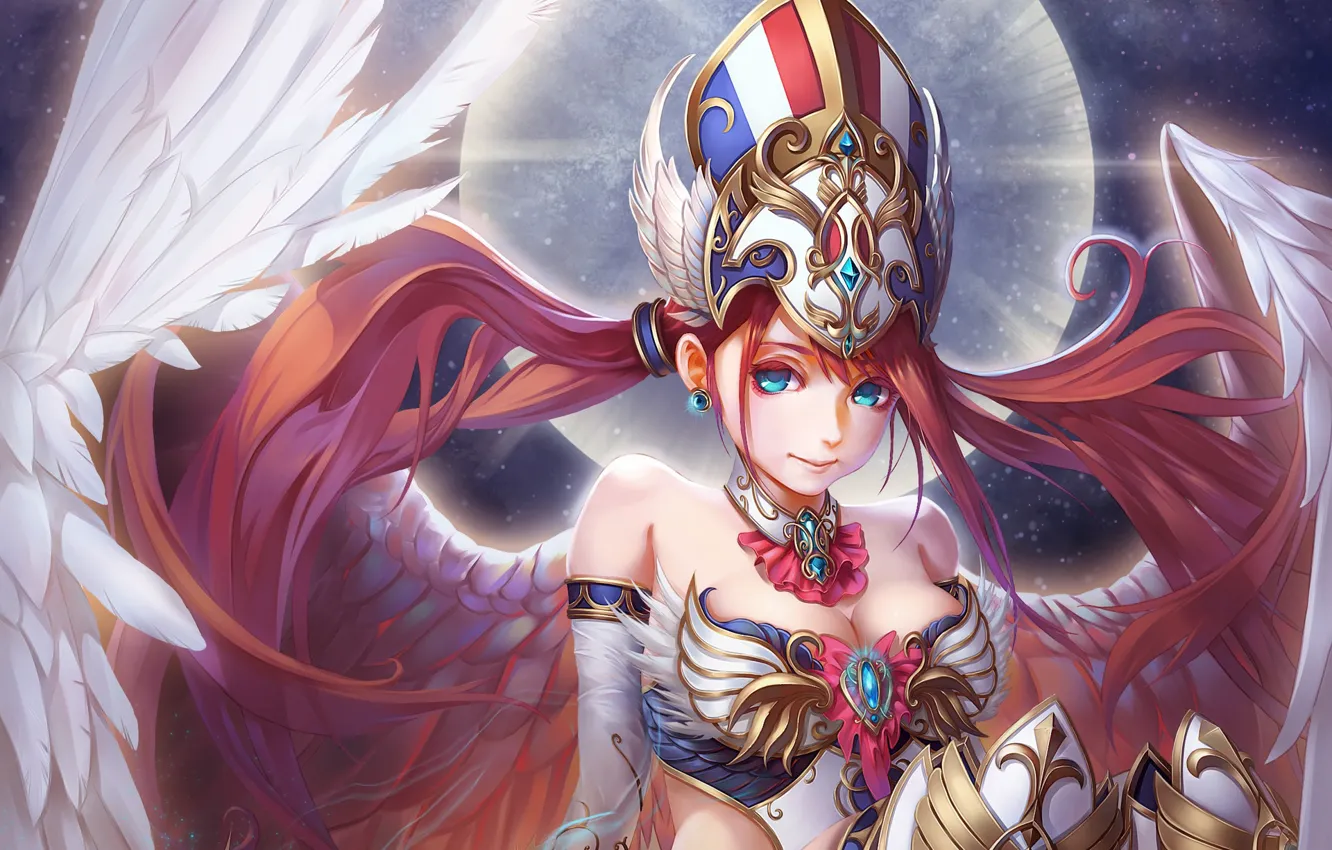 Photo wallpaper girl, fantasy, wings, angel, anime, art, c home