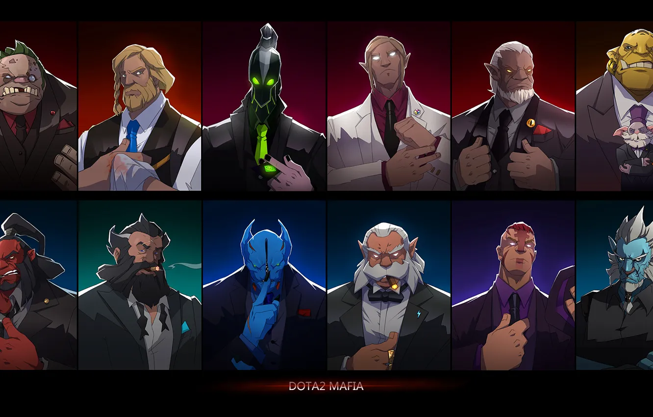 Photo wallpaper costume, DotA, Rubik, Invoker, Zeus, dota 2, Pudge, Knight Stalker