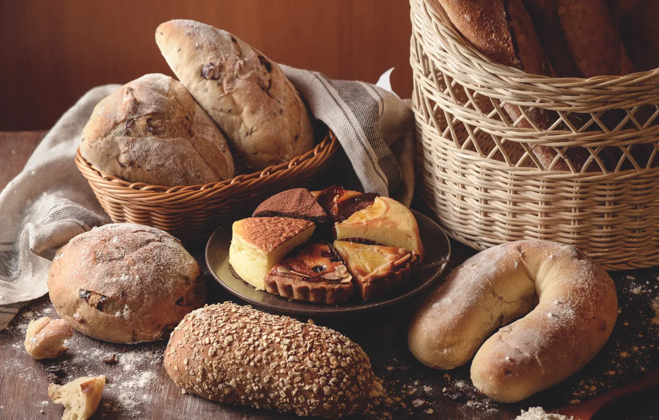 Photo wallpaper bread, bread, cakes, cuts