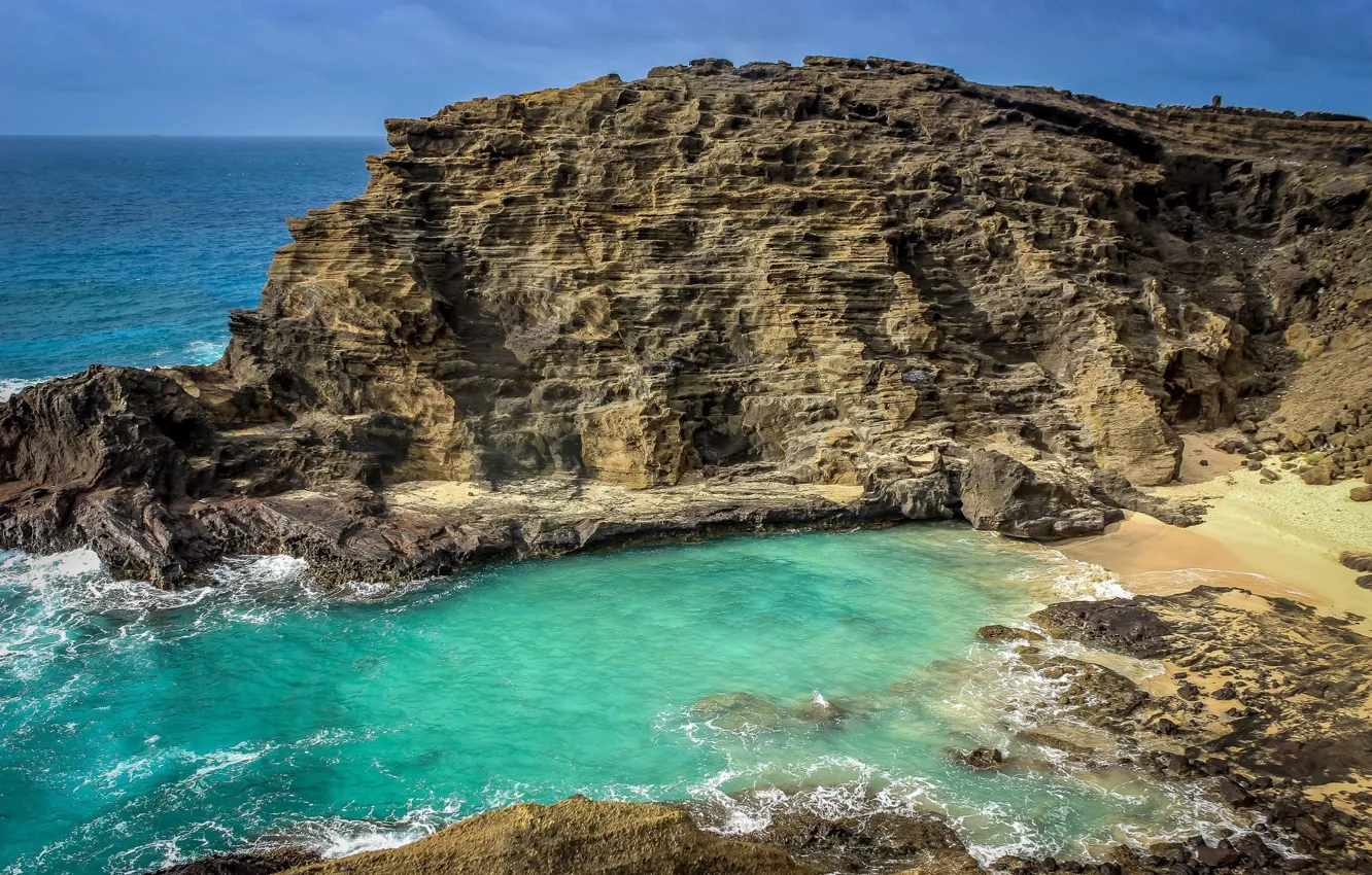Photo wallpaper sea, landscape, nature, rocks, beauty, Bay