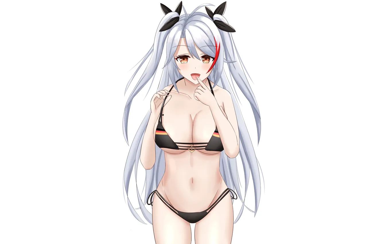 Photo wallpaper girl, sexy, cleavage, long hair, boobs, anime, beautiful, twintails