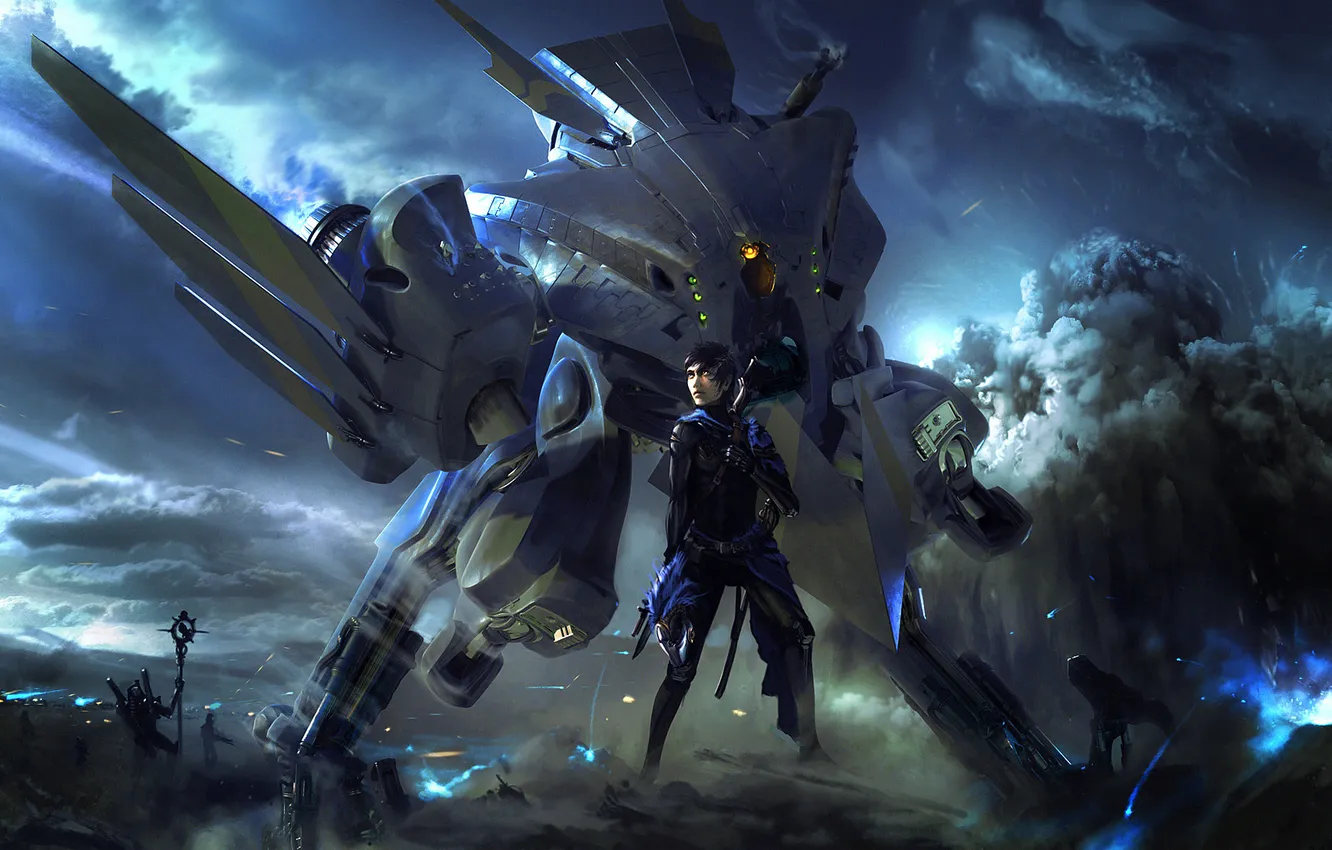 Photo wallpaper robot, shot, art, fur, Wen-JR