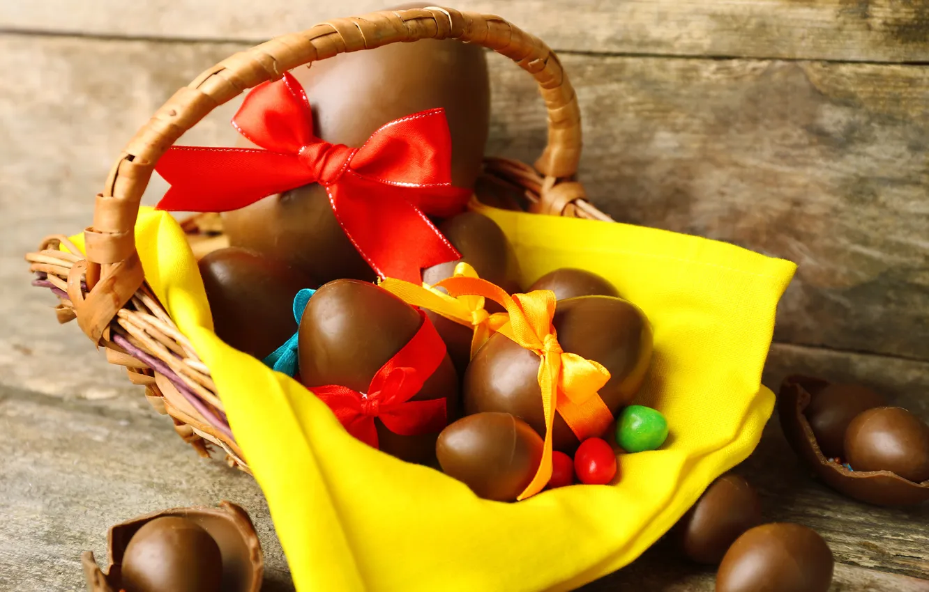 Photo wallpaper chocolate, eggs, Easter, chocolate, Easter, eggs, decoration, Happy