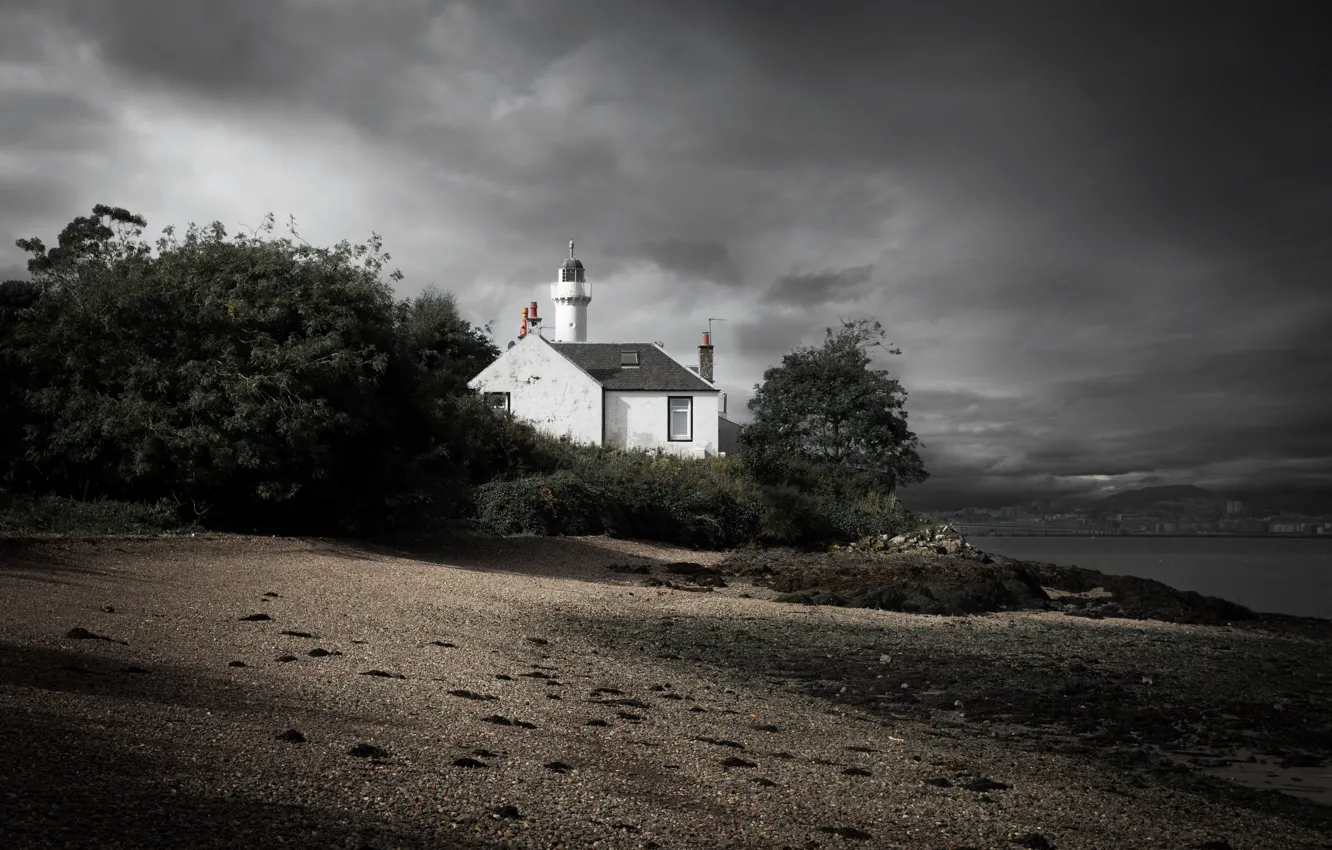 Photo wallpaper shore, home, Bay