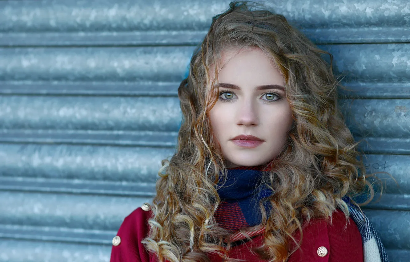 Photo wallpaper look, girl, face, background, hair