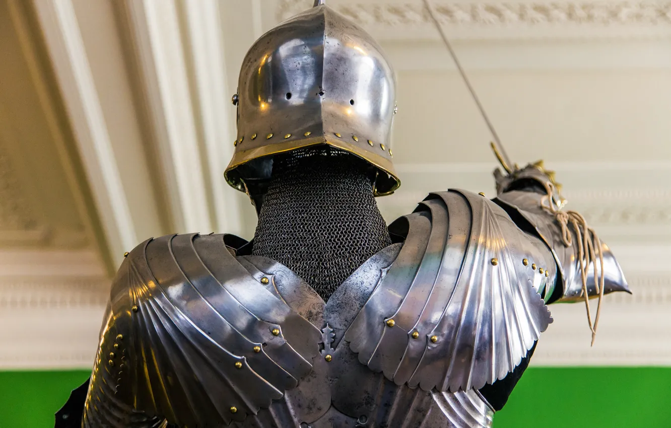 Photo wallpaper metal, armor, knight, rear view