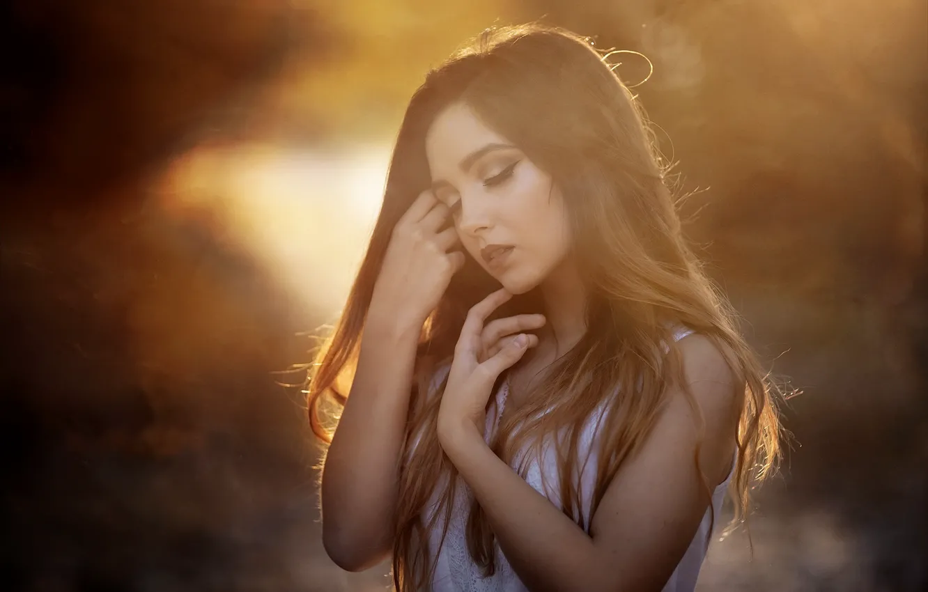 Photo wallpaper girl, light, portrait, Laulight