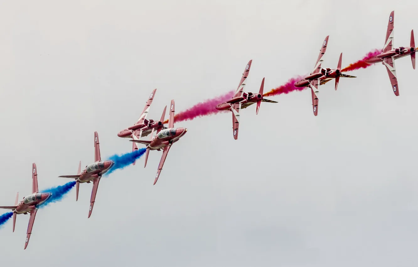 Photo wallpaper the plane, installation, Red Arrows