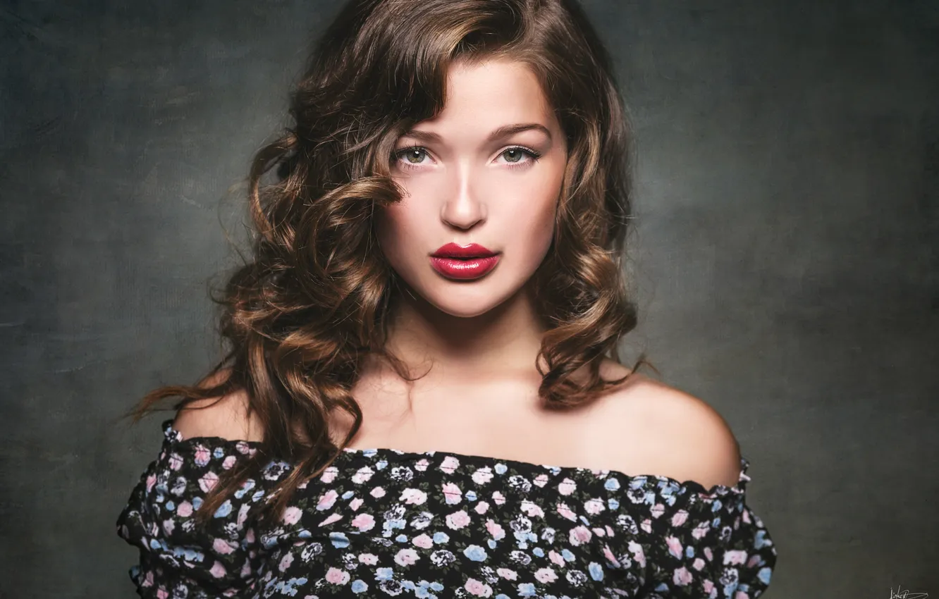 Photo wallpaper eyes, look, face, sexy, hair, lips