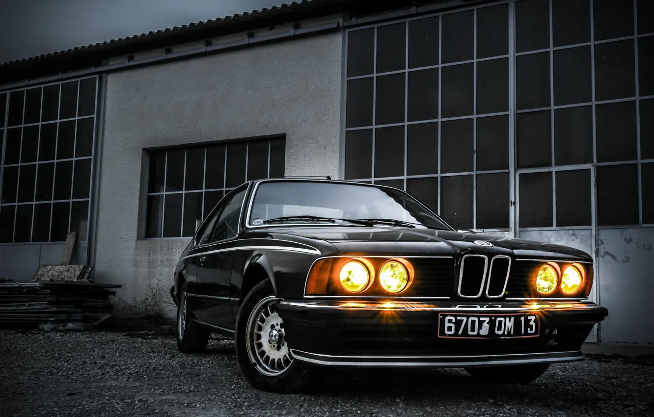 Photo wallpaper car, BMW, Classic, black, E24, 635i