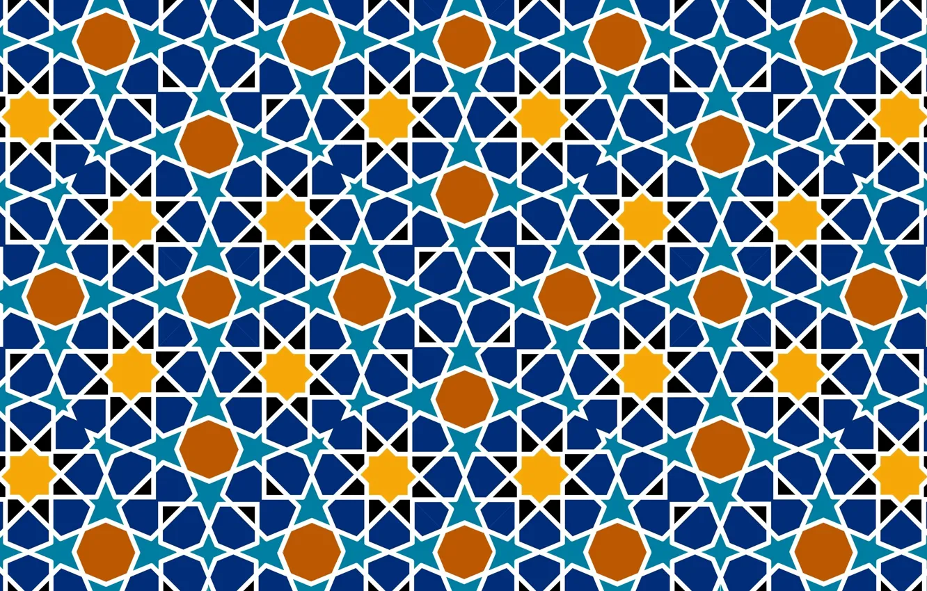 Photo wallpaper texture, square, islamic pattern, octagon