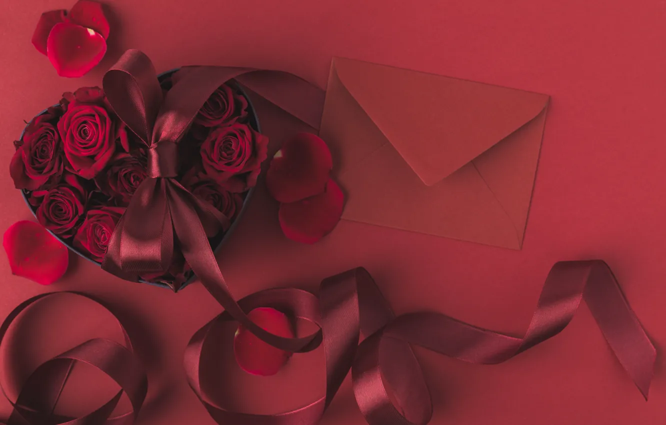 Photo wallpaper flowers, roses, bouquet, tape, the envelope