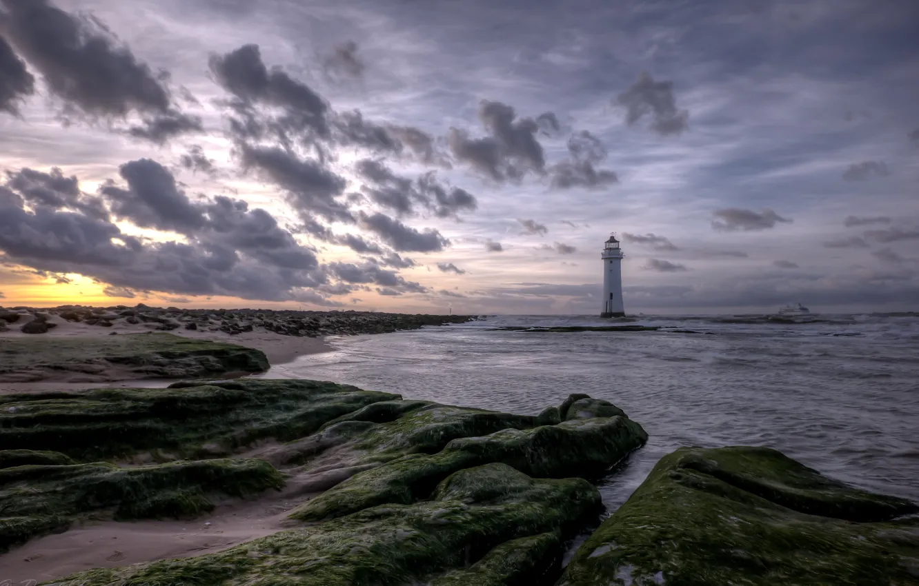 Photo wallpaper sea, landscape, lighthouse