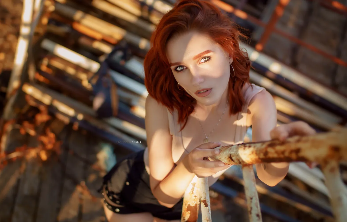 Photo wallpaper look, girl, face, red, redhead, Alexander Drobkov-Light, Maria Larina