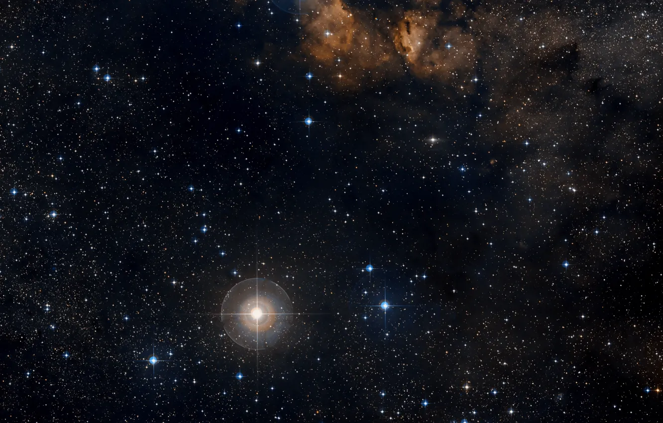 Photo wallpaper stars, RCW 38, Wide Field View, Digitized Sky Survey, Gas clouds, Constellation of Vela, Surroundings, …