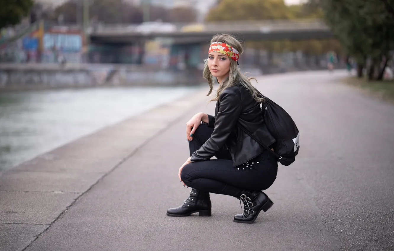 Photo wallpaper model, women, depth of field, hairband