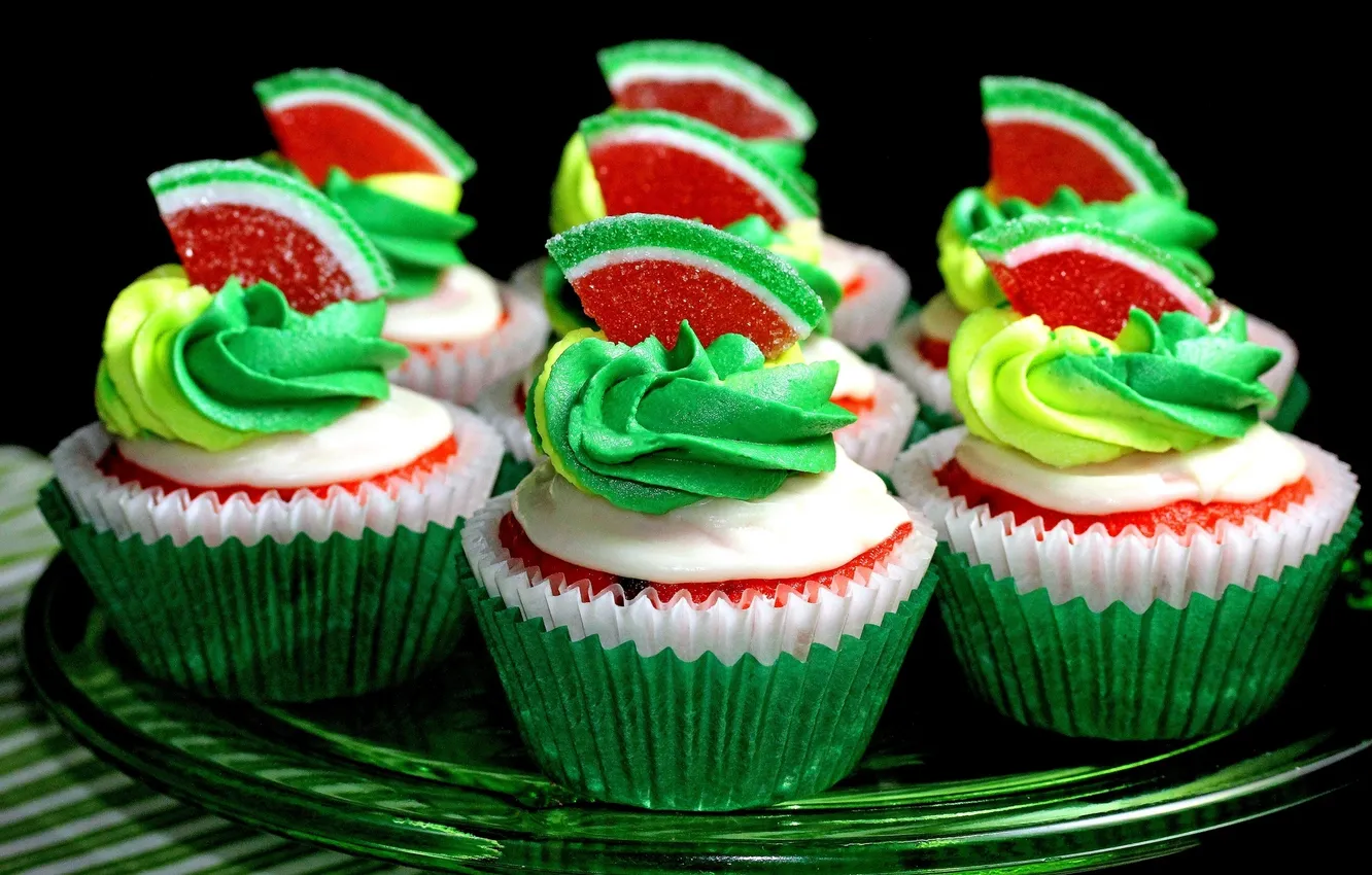 Photo wallpaper watermelon, sweets, sugar, cream, dessert, cakes, sweet, marmalade