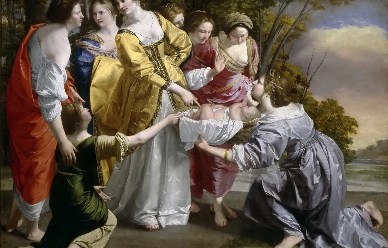 Photo wallpaper picture, religion, mythology, Orazio Gentileschi, The Finding Of Moses