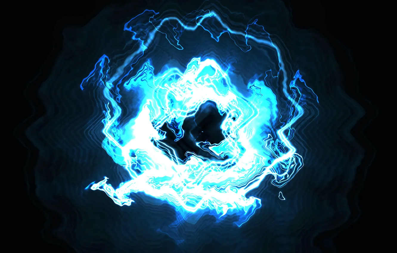 Photo wallpaper wave, circles, something, electricity