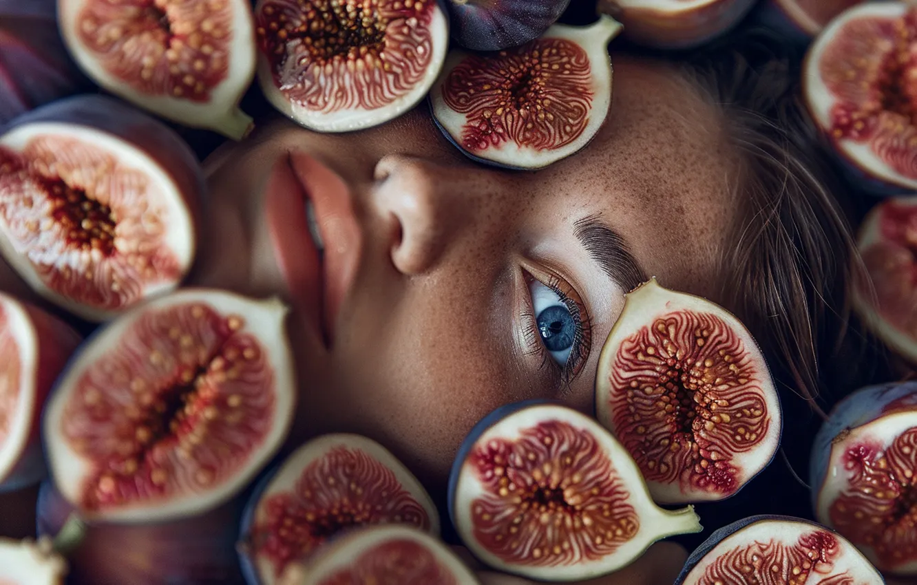 Photo wallpaper summer, eyes, look, girl, light, face, pose, portrait