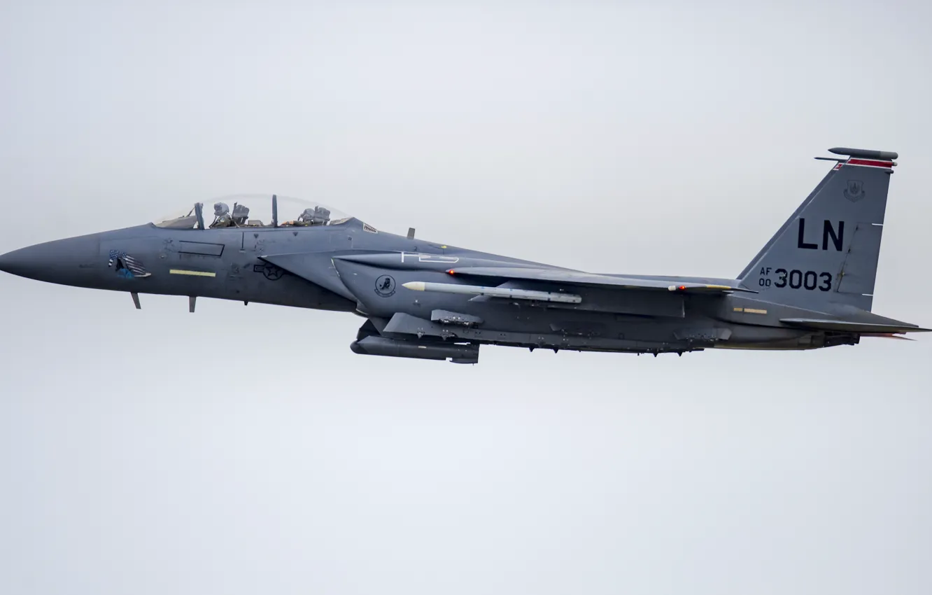 Photo wallpaper UNITED STATES AIR FORCE, fighter-bomber, American double, McDonnell Douglas F-15E Strike Eagle